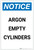 Notice: Argon Empty Cylinders Portrait - Label
