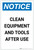 Notice: Clean Equipment and Tools After Use Portrait - Label
