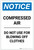 Notice: Compressed Air - Do Not Use For Blowing Off Clothes Portrait - Label
