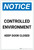 Notice: Controlled Environment Keep Door Closed Portrait - Label