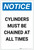 Notice: Cylinder Must Be Chained At All Times Portrait - Label