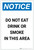 Notice: Do Not Eat Drink Or Smoke In this Area Portrait - Label