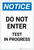 Notice: Do Not Enter - Test in Progress Portrait - Label