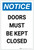 Notice: Doors Must Be Kept Closed Portrait - Label