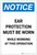 Notice: Ear Protection Must be Worn While Working Operation Portrait - Label
