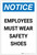 Notice: Employees Must Wear Safety Shoes Portrait - Label