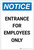 Notice: Entrance For Employees Only Portrait - Label