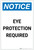 Notice: Eye Protection Required Portrait - Label