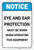Notice: Eye and Ear Protection When Operating This Equipment ANSI Portrait - Label