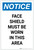 Notice: Face Shield Must Be Worn in This Area Portrait - Label