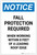 Notice: Fall Protection Required When Working Within Roof Ledge Portrait - Label