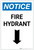 Notice: Fire Hydrant with Arrow Down Portrait - Label