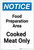 Notice: Food Prep Area - Cooked Meat Only Portrait - Label