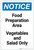 Notice: Food Prep Area - Vegetables and Salad Only Portrait - Label