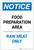 Notice: Food Preparation Area - Raw Meat Only Portrait - Label