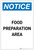 Notice: Food Preparation Area Portrait - Label