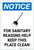 Notice: For Sanitary Reasons Help Keep Place Clean Broom Icon Portrait - Label