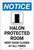 Notice: Halon Protected Room Keep Door Closed with Icon Portrait - Label