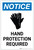 Notice: Hand Protection Required with Icon Portrait - Label