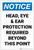 Notice: Head Eye And Ear Protection Required Portrait - Label
