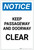 Notice: Keep Passageway and Doorway Clear Portrait - Label