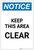 Notice: Keep This Area Clear Portrait - Label