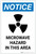 Notice: Microwave Hazard In This Area with Icon Portrait - Label