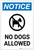 Notice: No Dogs Allowed with Icon Portrait - Label