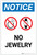 Notice: No Jewelry with Icons Portrait - Label