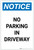 Notice: No Parking in Driveway Portrait - Label