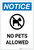 Notice: No Pets Allowed with Icon Portrait - Label
