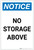 Notice: No Storage Above Portrait - Label