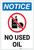 Notice: No Used Oil with Icon Portrait - Label
