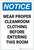 Notice: Wear Proper Cleanroom Clothing Before Entering Portrait - Label