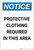 Notice: Protective Clothing Required In This Area Portrait - Label