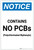 Notice: Contains No PCBs Portrait - Label