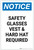 Notice: Safety Glasses Vest And Hard Hat Required Portrait - Label