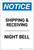 Notice: Shipping & Receiving - Night Bell Portrait - Label