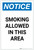 Notice: Smoking Allowed in This Area Portrait - Label
