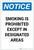 Notice: Smoking Is Prohibited Except Designated Areas Portrait - Label