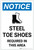 Notice: Steel Toe Shoes Required in This Area with Icon Portrait - Label