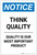 Notice: Think Quality - Quality Is Our Most Important Product Portrait - Label