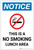 Notice: This Is A No Smoking Lunch Area with Icon Portrait - Label