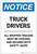 Notice: Truck Drivers - All Dropped Trailers Must Be Chocked Portrait - Label