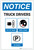 Notice: Truck Drivers Shut-Off Engine Set Brakes Wheel Chocks with Icons Portrait - Label