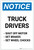 Notice: Truck Drivers - Shut-Off Engine/Set Brakes/Wheel Chocks Portrait - Label