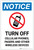 Notice: Turn Off Cellular Phones Pagers Other Wireless Devices No Cellphone Icon Portrait - Label
