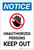 Notice: Unauthorized Persons Keep Out with Hand Icon Portrait - Label