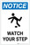 Notice: Watch Your Step Person Tripping Icon Portrait - Label