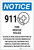 Notice: 911 Guideline - Fire/Rescue/Police - Label